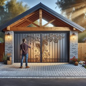 Eleganța și securitatea casei tale se întâlnesc într-o poartă metalică. Poartă metalică pentru garaj – rezistență, siguranță și eleganță în fiecare detaliu. #portimetal #portigaraj #constructiimd #fiermd