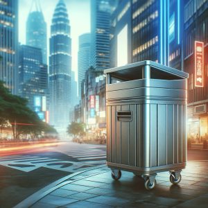 O soluție mică pentru o problemă mare: gestionarea deșeurilor urbane. Tomberon metalic rezistent pentru colectarea eficientă a deșeurilor urbane. #tomberon #buncargunoi #constructiimd #fiermd