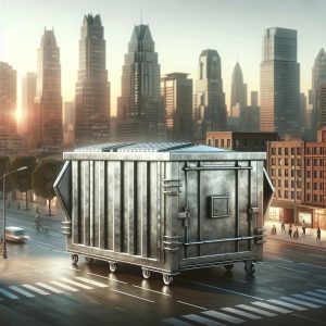 O soluție mică pentru o problemă mare: gestionarea deșeurilor urbane. Tomberon metalic rezistent pentru colectarea eficientă a deșeurilor urbane. #tomberon #buncargunoi #constructiimd #fiermd