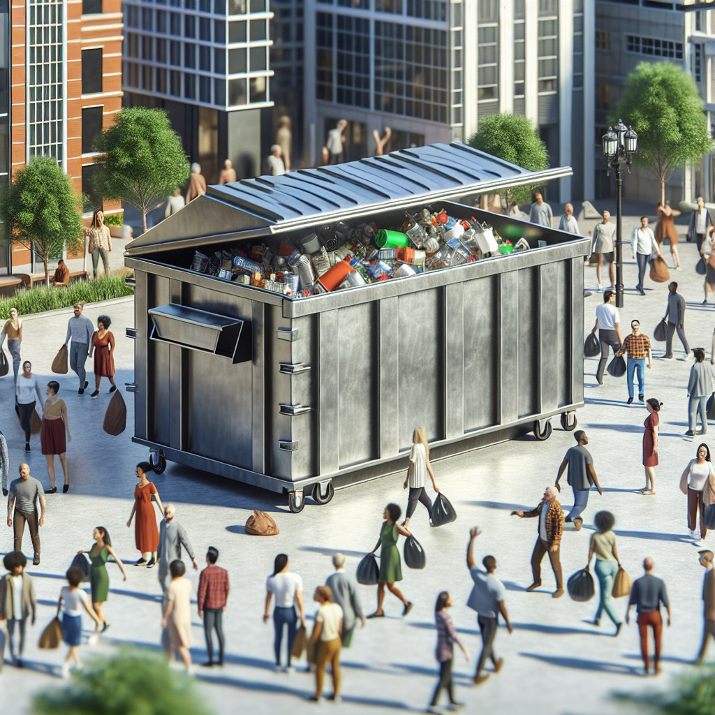 Curățenia orașului începe cu un tomberon metalic de încredere. Tomberon metalic rezistent pentru colectarea eficientă a deșeurilor urbane. #tomberon #buncargunoi #constructiimd #fiermd
