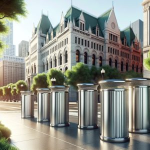 Coș stradal necesar pentru menținerea curățeniei în spații publice #Chisinau #metal #cosstradal #mobilierurban #curatenie