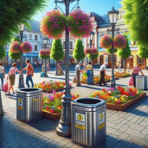 Coș pentru gunoi necesar pentru menținerea curățeniei în spații publice #Chisinau #cosstradal #curatenie #mobilierurban #metal