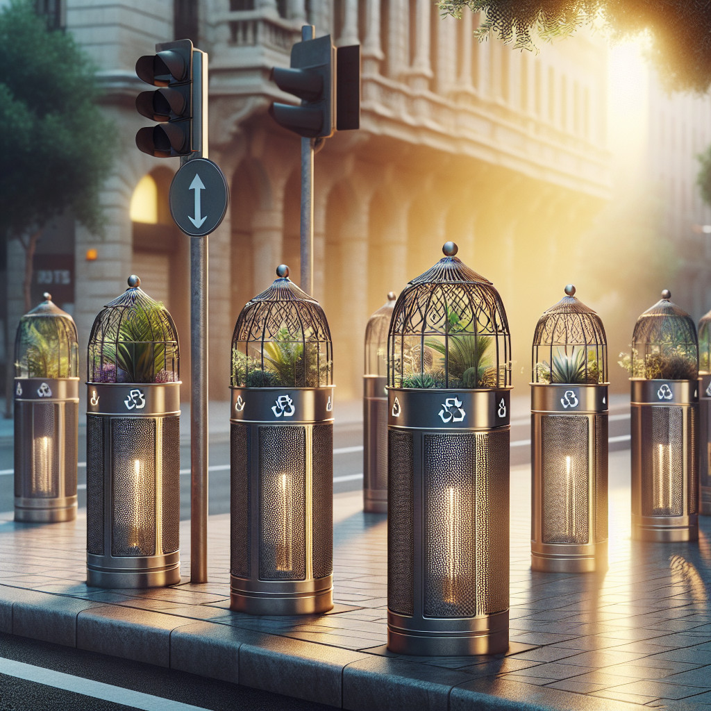 Coș stradal din metal, rezistent și ușor de instalat în spații publice #metal #curatenie #mobilierurban #cosstradal #Chisinau