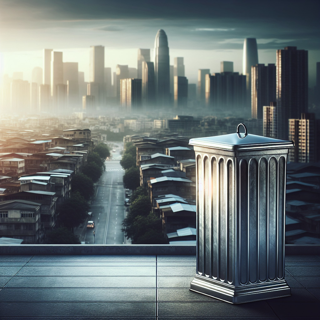 Urnă stradală produs din metal pentru utilizare intensă în spații urbane #mobilierurban #metal #Chisinau #curatenie #cosstradal