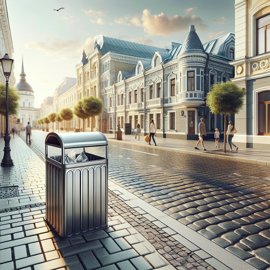 Urnă stradală din metal, rezistent și ușor de instalat în spații publice #Chisinau #metal #cosstradal #mobilierurban #curatenie