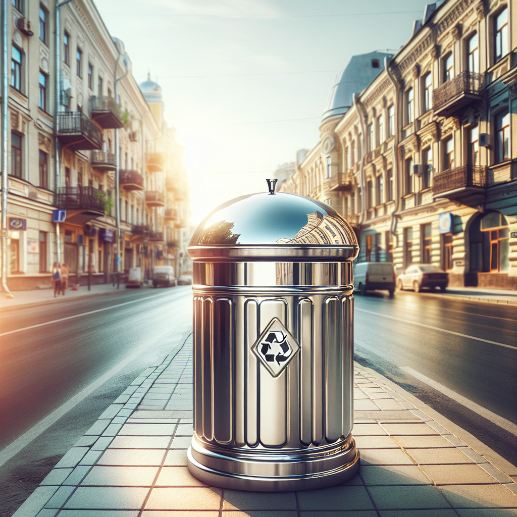 Urnă stradală produs din metal pentru utilizare intensă în spații urbane #cosstradal #mobilierurban #Chisinau #curatenie #metal